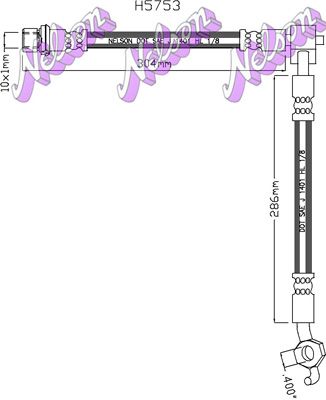 KAWE H5753 Тормозной шланг для TOYOTA YARIS (_P1_) 1.4 D-4D (NLP10_)