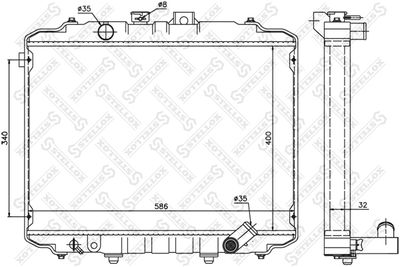 Радиатор, охлаждение двигателя STELLOX 10-26600-SX для HYUNDAI H-1