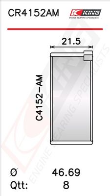 Черупка на биелен лагер KING CR4152AM