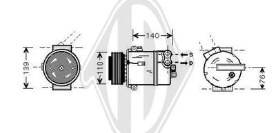 DIEDERICHS DCK1416 Компресор кондиціонера для FIAT (Фиат)