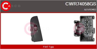 Выключатель, стеклолодъемник CASCO CWR74058GS для ALFA ROMEO GIULIA