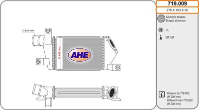 Интеркулер AHE 719.009 для MITSUBISHI L200