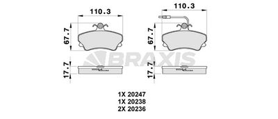 BRAXIS AB0306 Тормозные колодки и сигнализаторы для RENAULT ESPACE II (J/S63_) 2.1 TD (J633, J634, J/S635, J/S63D) BRAXIS AB0306 Тормозные колодки и сигнализаторы для RENAULT ESPACE II (J/S63_) 2.1 TD (J633, J634, J/S635, J/S63D)