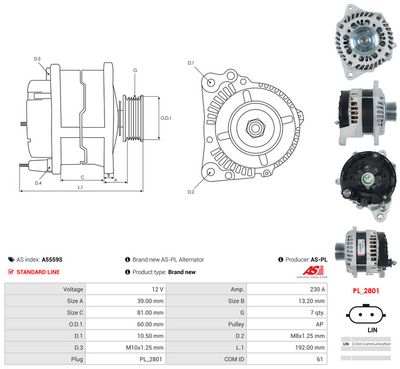 Alternátor AS-PL A5559S