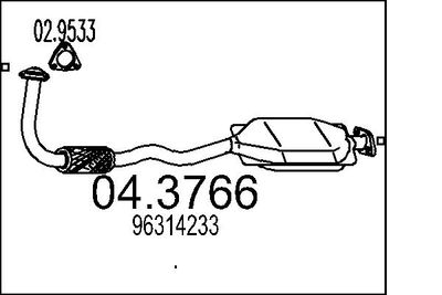 Катализатор MTS 04.3766 для DAEWOO MATIZ