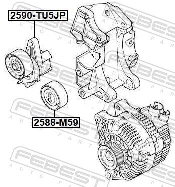 Belt Tensioner, V-ribbed belt 2590-TU5JP