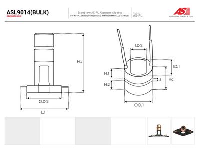 Klzný krúżok, alternátor AS-PL AS ASL9014(BULK)