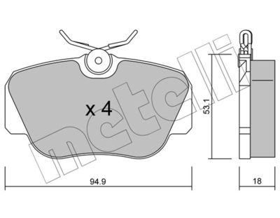 Комплект тормозных колодок, дисковый тормоз 22-0041-0