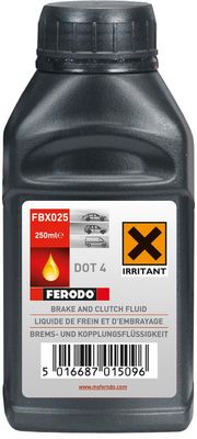 Brake fluid DOT4 (0,25L) [droog: 249°C, nat: 158°C SAE 1350, ISO/DIN 4925
