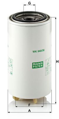 Bränslefilter MANN-FILTER WK 940/36 x för KOMATSU, KOBELCO, BOMAG, CASE IH, …