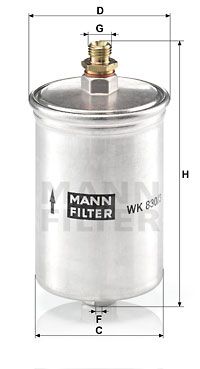Топливный фильтр MANN-FILTER WK 830/3 для MERCEDES-BENZ 124
