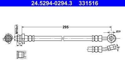 Тормозной шланг ATE 24.5294-0294.3 для HYUNDAI i30