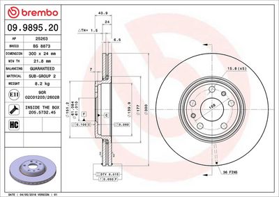 BREMSSCHEIBE BREMBO 09989520 1
