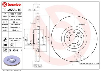 BREMBO Bremsscheibe PRIME LINE - UV Coated (09.A558.11)