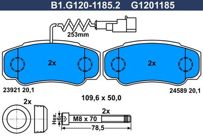 Bremseklodser GALFER B1.G120-1185.2
