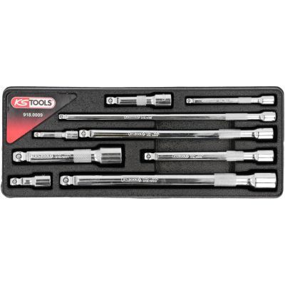 Ks Tools - Sada klbových predĺžení 1/4"+3/8"+1/2", 9ks