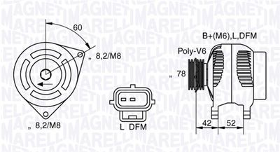 Генератор MAGNETI MARELLI 063341711010 для FORD FIESTA