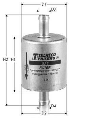TECNECO FILTERS GAS2 Топливный фильтр  для NISSAN PIXO (Ниссан Пиxо)