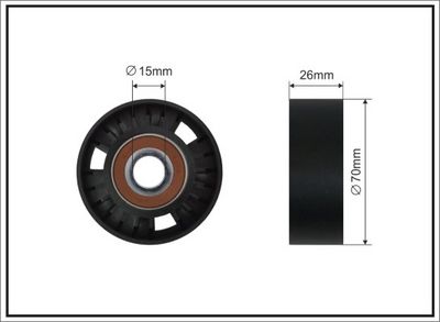 Įtempiklio skriemulys, V formos rumbuotas diržas