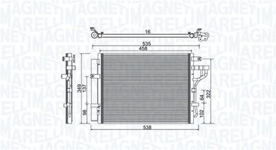 Конденсатор, кондиционер MAGNETI MARELLI 350203981000 для KIA PICANTO