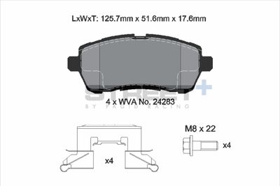 Sada brzdových destiček, kotoučová brzda PAGID Racing T8187SP2001