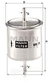 Топливный фильтр MANN-FILTER WK 79 для MAZDA 121