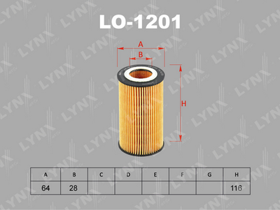LO-1201 LYNXauto Масляный фильтр