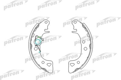 PATRON PSP232 Ремкомплект барабанных колодок  для PEUGEOT 106 (Пежо 106)