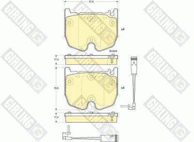 Комплект тормозных колодок, дисковый тормоз GIRLING 6115999 для MERCEDES-BENZ SLR