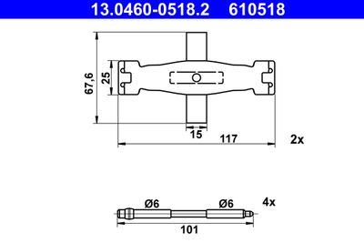 Комплектующие, колодки дискового тормоза ATE 13.0460-0518.2 для AUDI A7