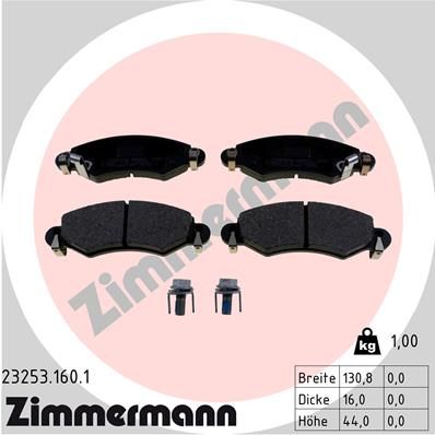 Комплект тормозных колодок, дисковый тормоз ZIMMERMANN 23253.160.1 для SUZUKI IGNIS