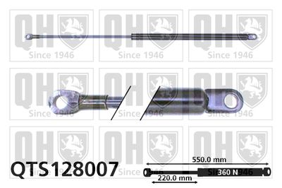 Газовая пружина, крышка багажник QUINTON HAZELL QTS128007 для FIAT 127