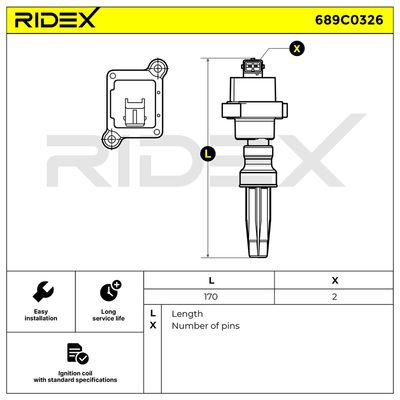 запалителна бобина RIDEX 689C0326