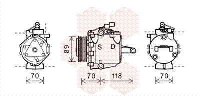 VAN WEZEL 3200K224 Компрессор кондиционера  для MITSUBISHI COLT VI (Z3_A, Z2_A) 1.3 LPG