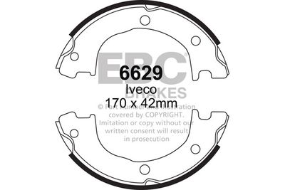 Комплект тормозных колодок EBC Brakes 6629 для IVECO DAILY