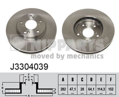NIPPARTS J3304039 Тормозные диски  для HONDA ACCORD (Хонда Аккорд)