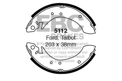 Комплект тормозных колодок EBC Brakes 5112 для TALBOT AVENGER