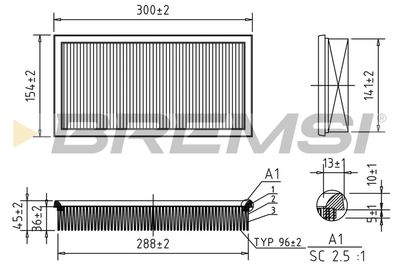 Воздушный фильтр BREMSI FA0574 для VW POLO