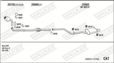 ABGASANLAGE WALKER MBK017378A