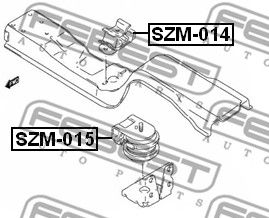 SZM-014 Подушка двигателя задняя механика  FEBEST FEBEST 