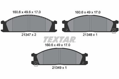 Комплект тормозных колодок, дисковый тормоз TEXTAR 2134702 для SUBARU SVX