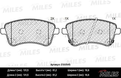 MILES E100545 Тормозные колодки и сигнализаторы для KIA VENGA (YN) 1.4 CRDi 75 MILES E100545 Тормозные колодки и сигнализаторы для KIA VENGA (YN) 1.4 CRDi 75