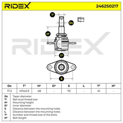 Шарнири RIDEX 2462S0217
