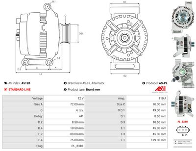 GENERATOR / ALTERNATOR AS-PL A5128 4