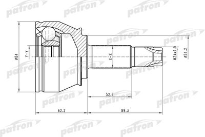 PATRON PCV1419 ШРУС  для FIAT DOBLO (Фиат Добло)
