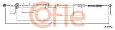 Тросик, cтояночный тормоз COFLE 12.0764 для FIAT 500