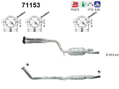 AS 71153 Катализатор  для MERCEDES-BENZ 190 (W201) E 2.3 (201.028)