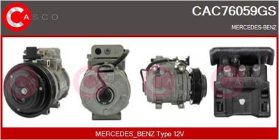 Компрессор, кондиционер CASCO CAC76059GS для MERCEDES-BENZ 190