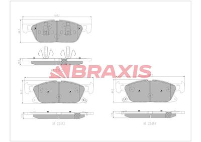BRAXIS AA0759 Тормозные колодки и сигнализаторы для FORD GALAXY MK III VAN (CK) 2.0 EcoBlue