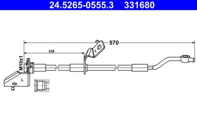 ATE 24.5265-0555.3 Тормозной шланг  для HYUNDAI ix35 (Хендай Иx35)